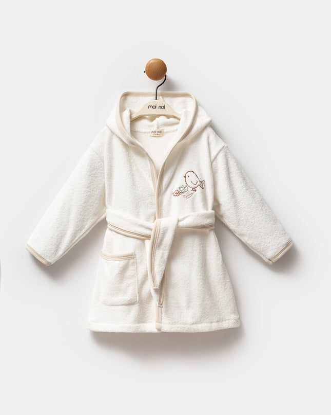 Beige Autumn Bird Robe