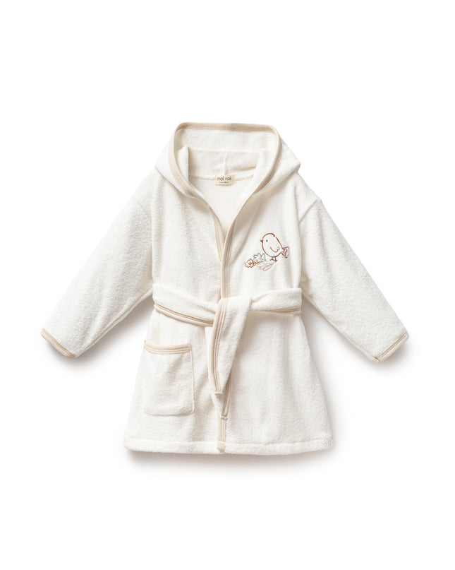 Beige Autumn Bird Robe