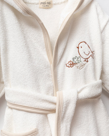 Beige Autumn Bird Robe