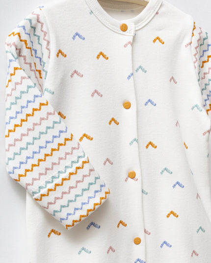 Multicolor Zigzag One-Piece Set