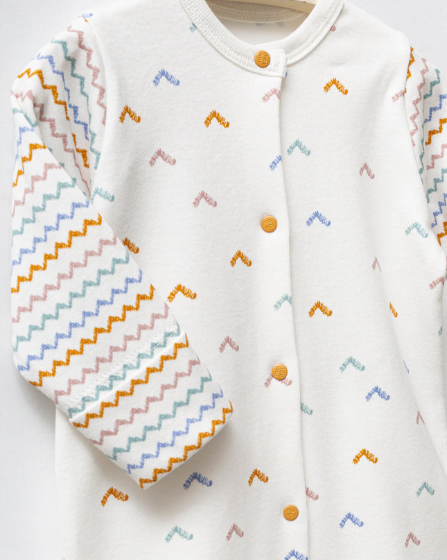 Multicolor Zigzag One-Piece Set