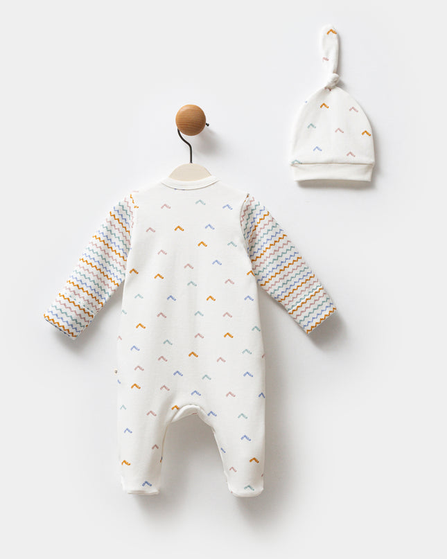 Multicolor Zigzag One-Piece Set
