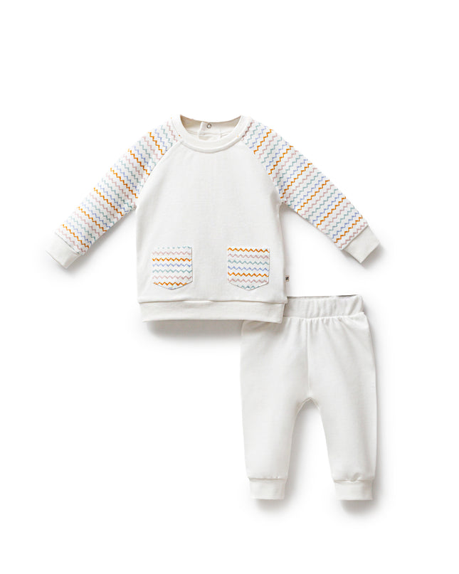 Multicolor Zigzag Sweat Set