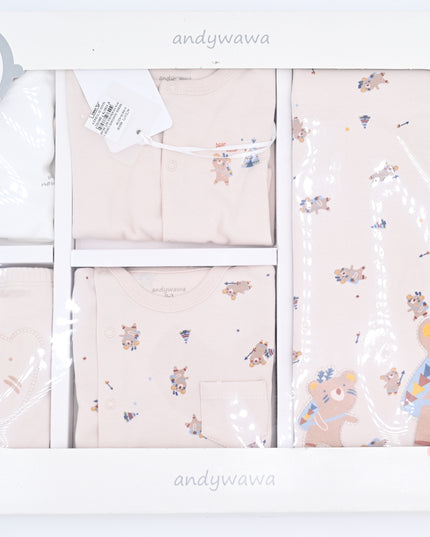 Andy Wawa-AC21071--BEIGE-Baby Coming Home 10 PCS NEWBORN SET BEAR CAMP