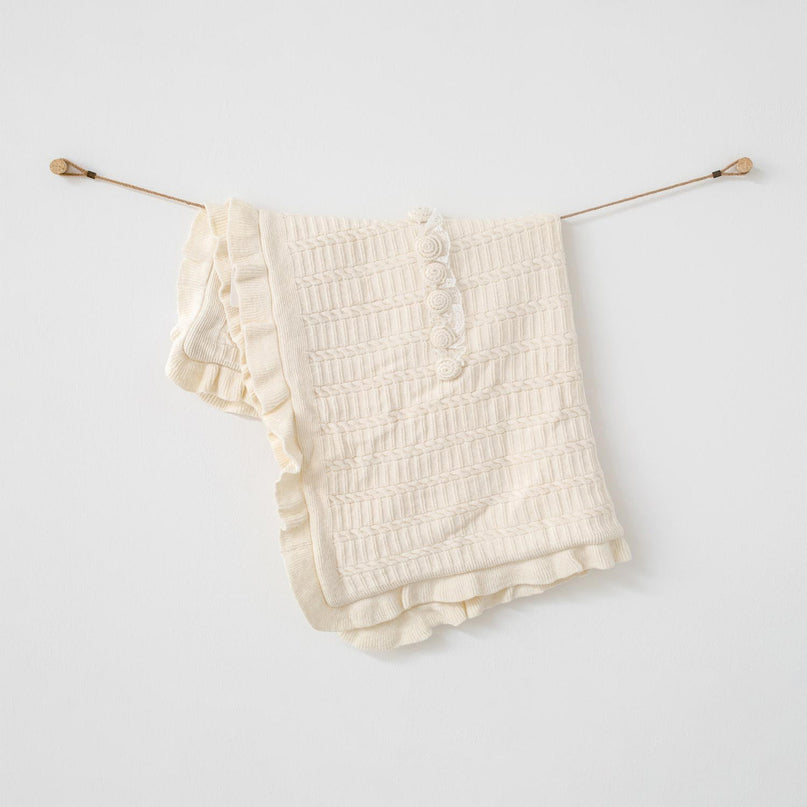 Ecru Knitted Blanket