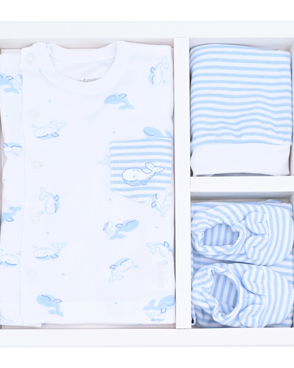 Blue Whale Baby 5 Piece Newborn Set