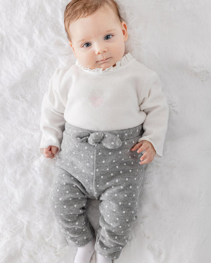 White Kitten Heart Print Outfit