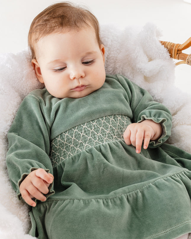 Green Velvet Formal Dress