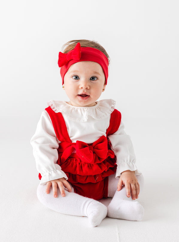 Red Holiday Ruffle Outfit & Headband