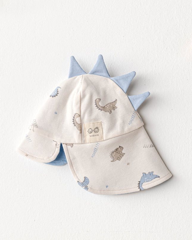 Beige Dinosaur Flap Cap