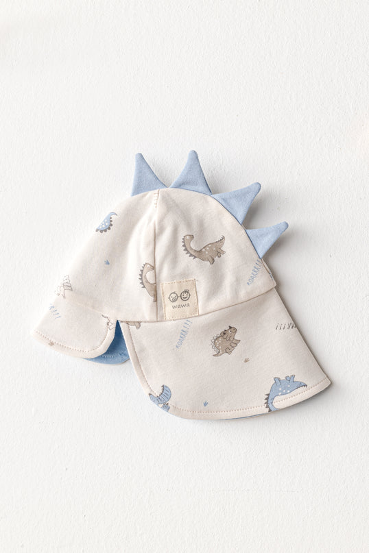 Beige Dinosaur Flap Cap