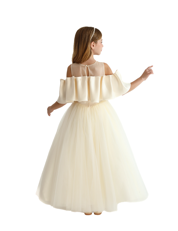 Champagne Tulle Bow Amica Dress