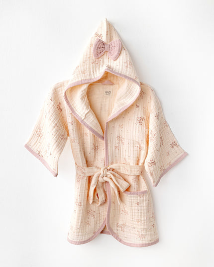 Light Salmon Pretty Flowers Bathrobe