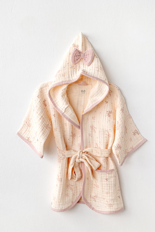 Light Salmon Pretty Flowers Bathrobe