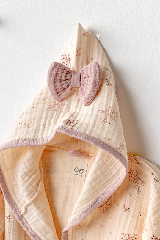Light Salmon Pretty Flowers Bathrobe