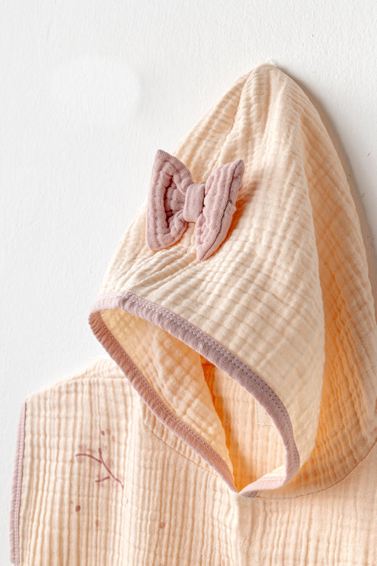 Light Salmon Pretty Flowers Bathrobe