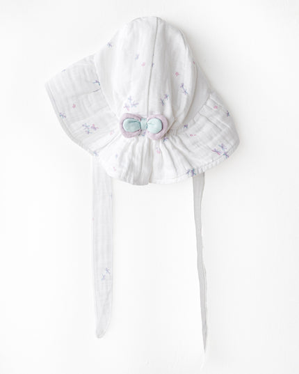 White Butterfly Muslin Bow Hat