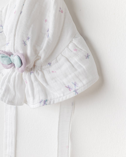 White Butterfly Muslin Bow Hat