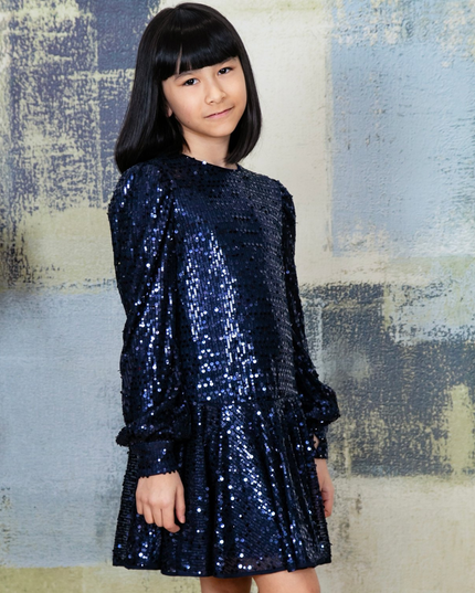 Kids atelier-Abel & Lula-Navy Fabric Dress