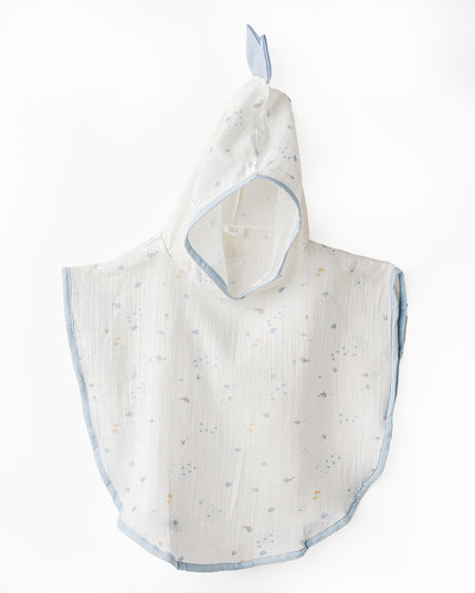 White Ocean Muslin Pancho