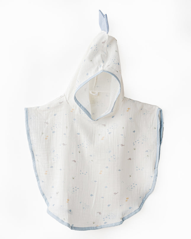 White Ocean Muslin Pancho