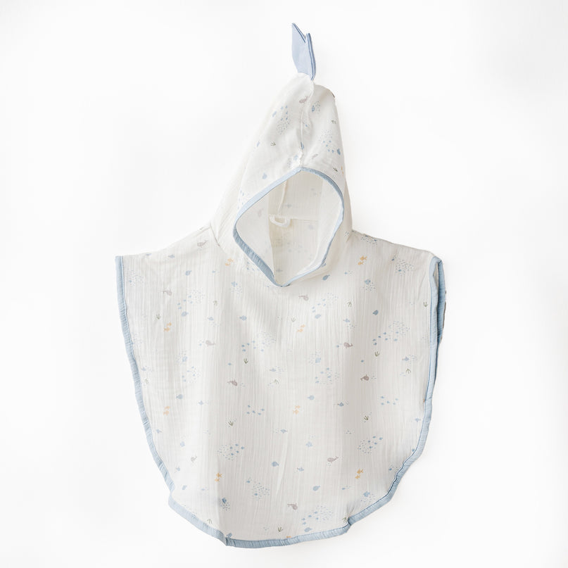 White Ocean Muslin Pancho