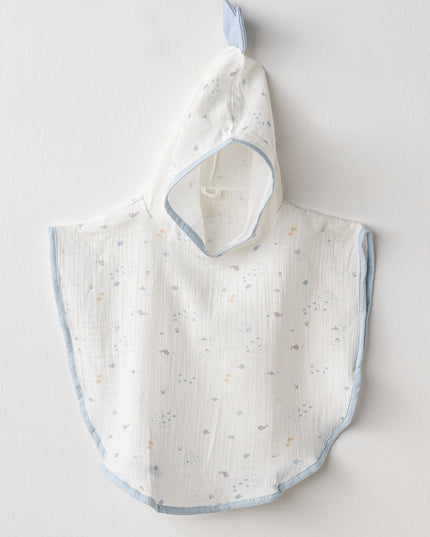 White Ocean Muslin Pancho