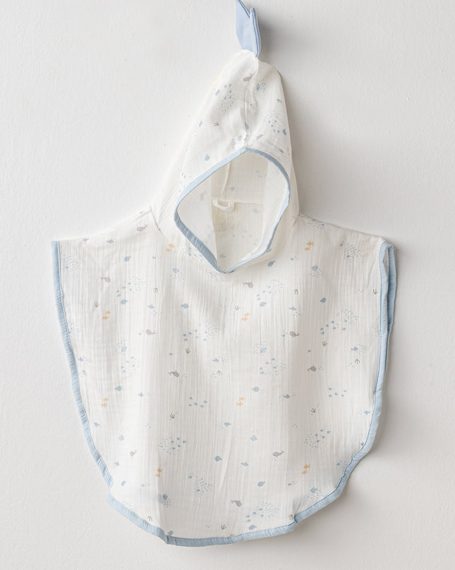 White Ocean Muslin Pancho