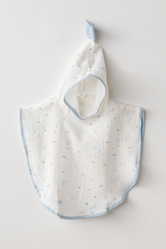 White Ocean Muslin Pancho