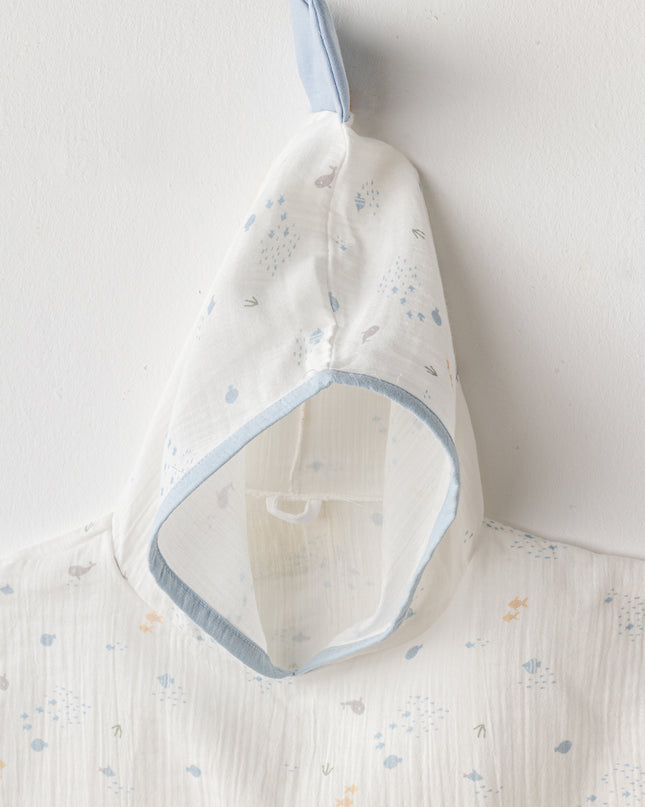 White Ocean Muslin Pancho