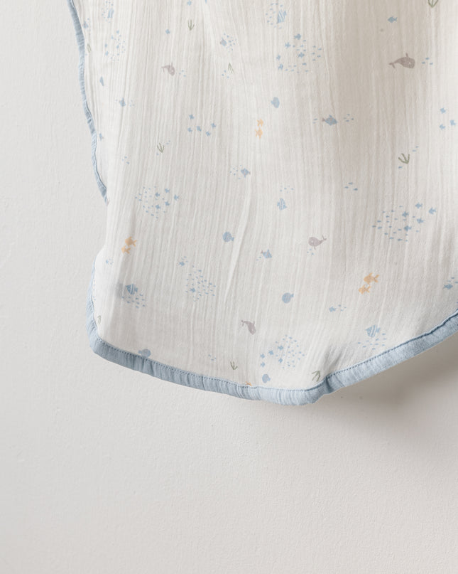 White Ocean Muslin Pancho