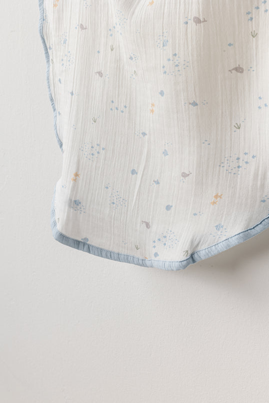 White Ocean Muslin Pancho