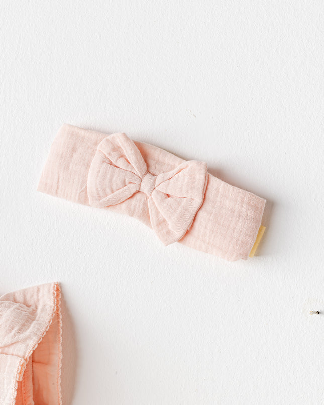 Salmon Love Family Muslin Dress Band Set