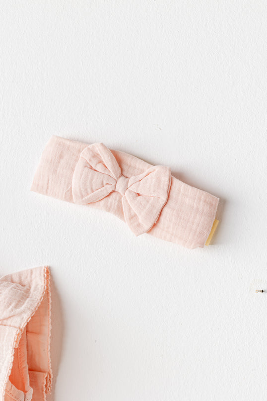 Salmon Love Family Muslin Dress Band Set