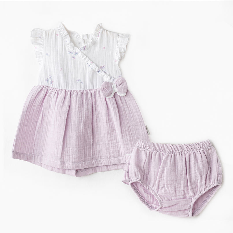 Lilac Magical Butterfly Dress Bloomers Set