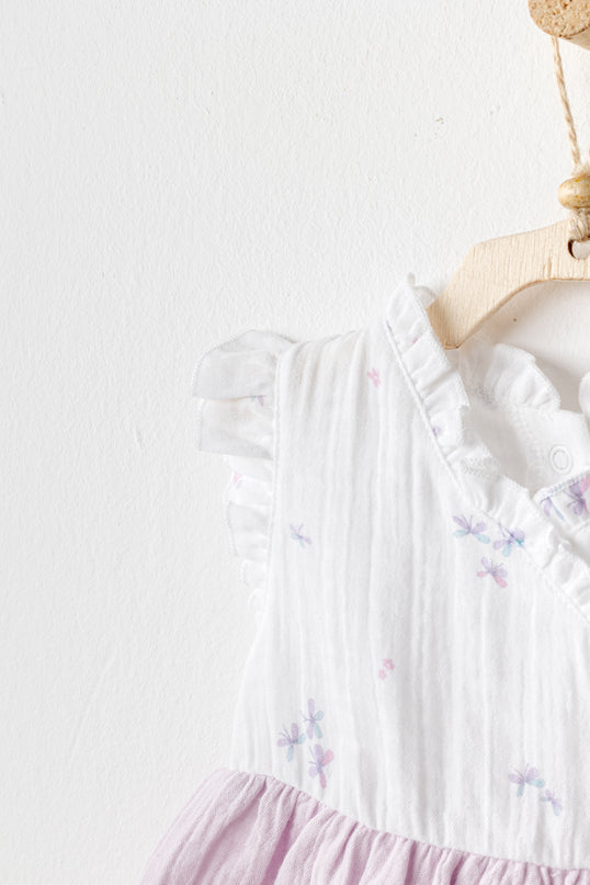 Lilac Magical Butterfly Dress Bloomers Set
