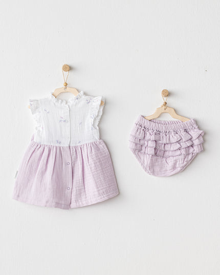 Lilac Magical Butterfly Dress Bloomers Set