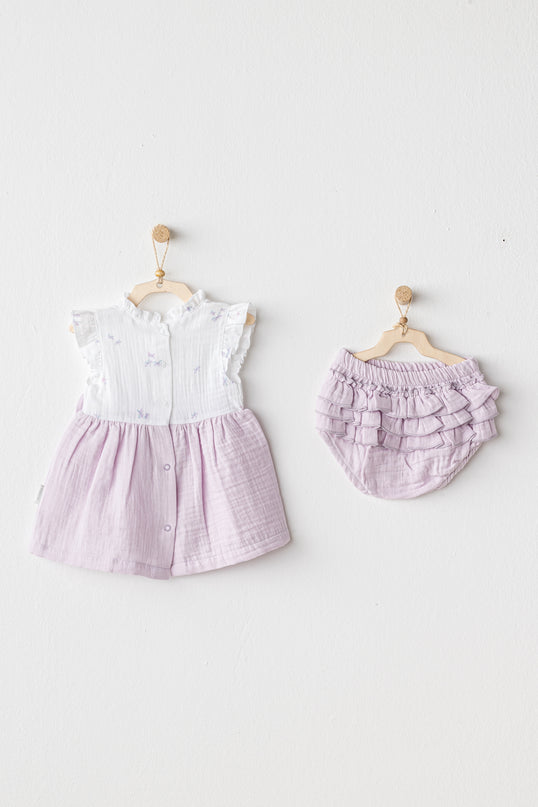 Lilac Magical Butterfly Dress Bloomers Set