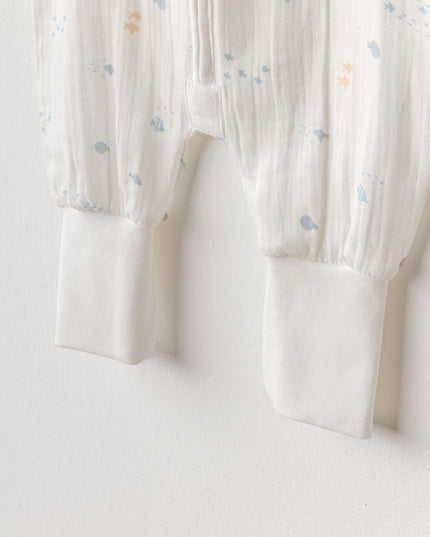 White Ocean Sleeveless Muslin Romper