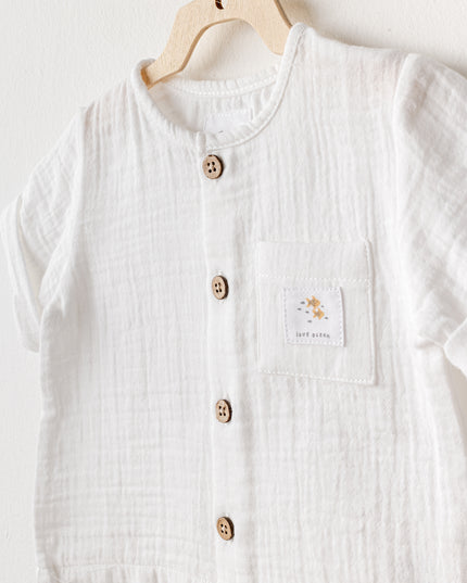 Grey Shorts Button Outfit
