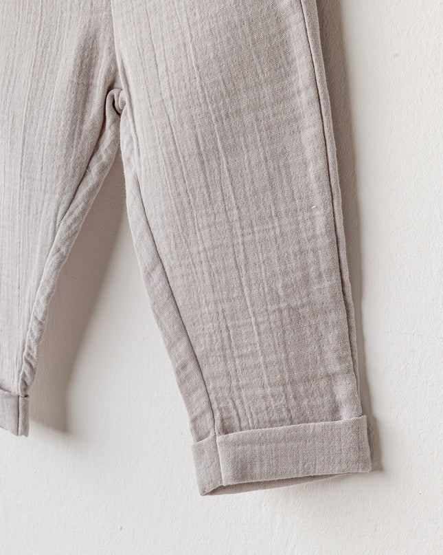 Grey Muslin Bowtie Outfit Set
