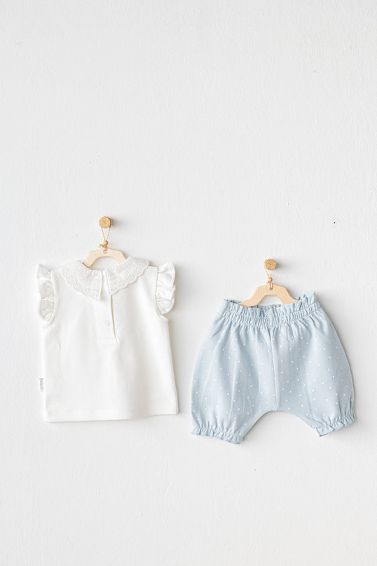 Blue Cuddly Bunny Bear Shorts Set