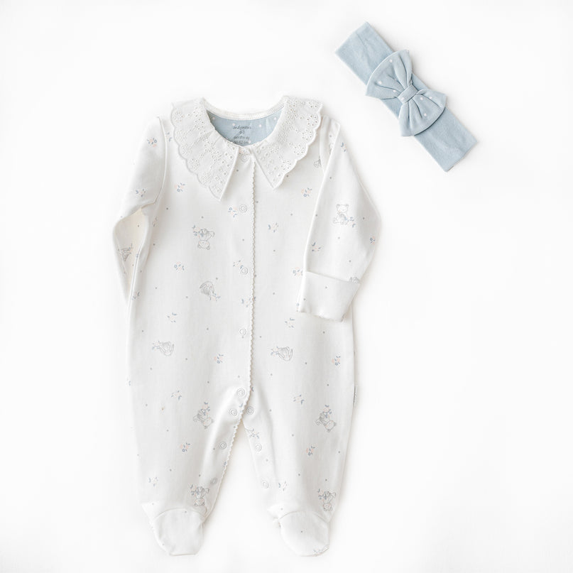 Ecru Cuddly Friend Romper Band Set