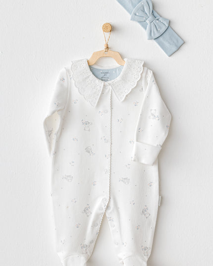 Ecru Cuddly Friend Romper Band Set