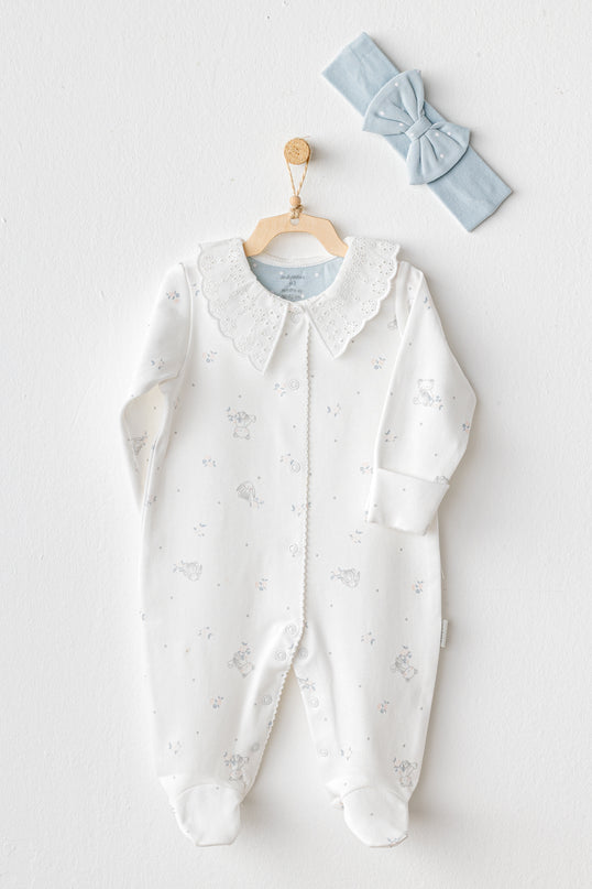 Ecru Cuddly Friend Romper Band Set