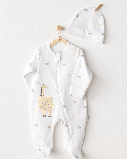 White Romper Little King Giraffe Set