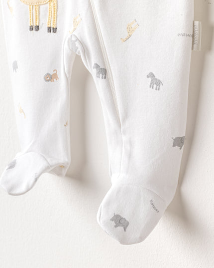 White Romper Little King Giraffe Set