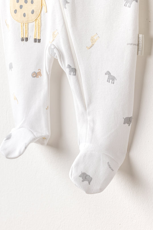 White Romper Little King Giraffe Set