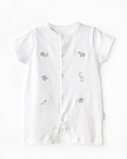 White Little King Animal Romper