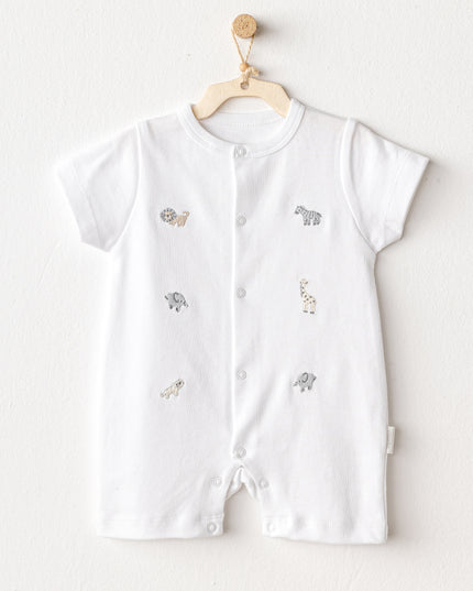 White Little King Animal Romper